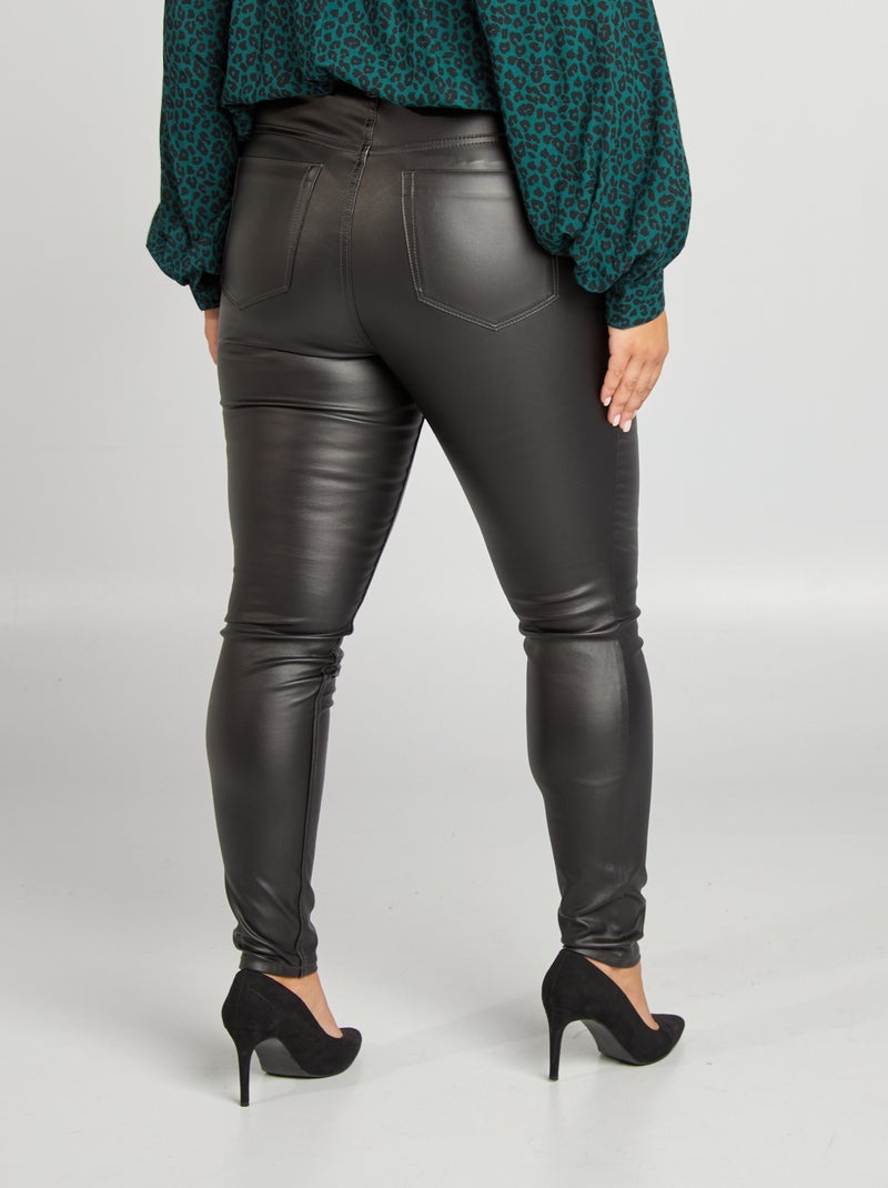 Pantalon enduit noir - Kiabi