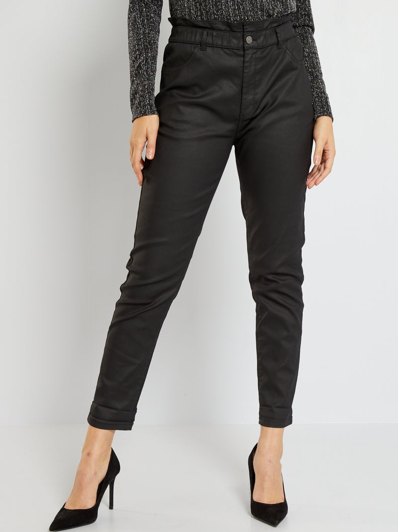 Pantalon enduit noir - Kiabi