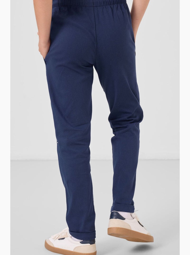 Pantalon enfant à jambe droite tommy Bleu marine - Kiabi