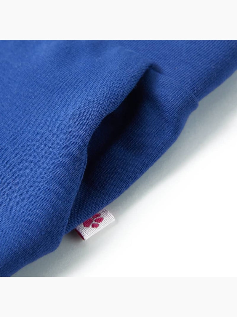 Pantalon enfant coupe droite ample en coton élasthanne à taille élastique - vidaxl Bleu - Kiabi