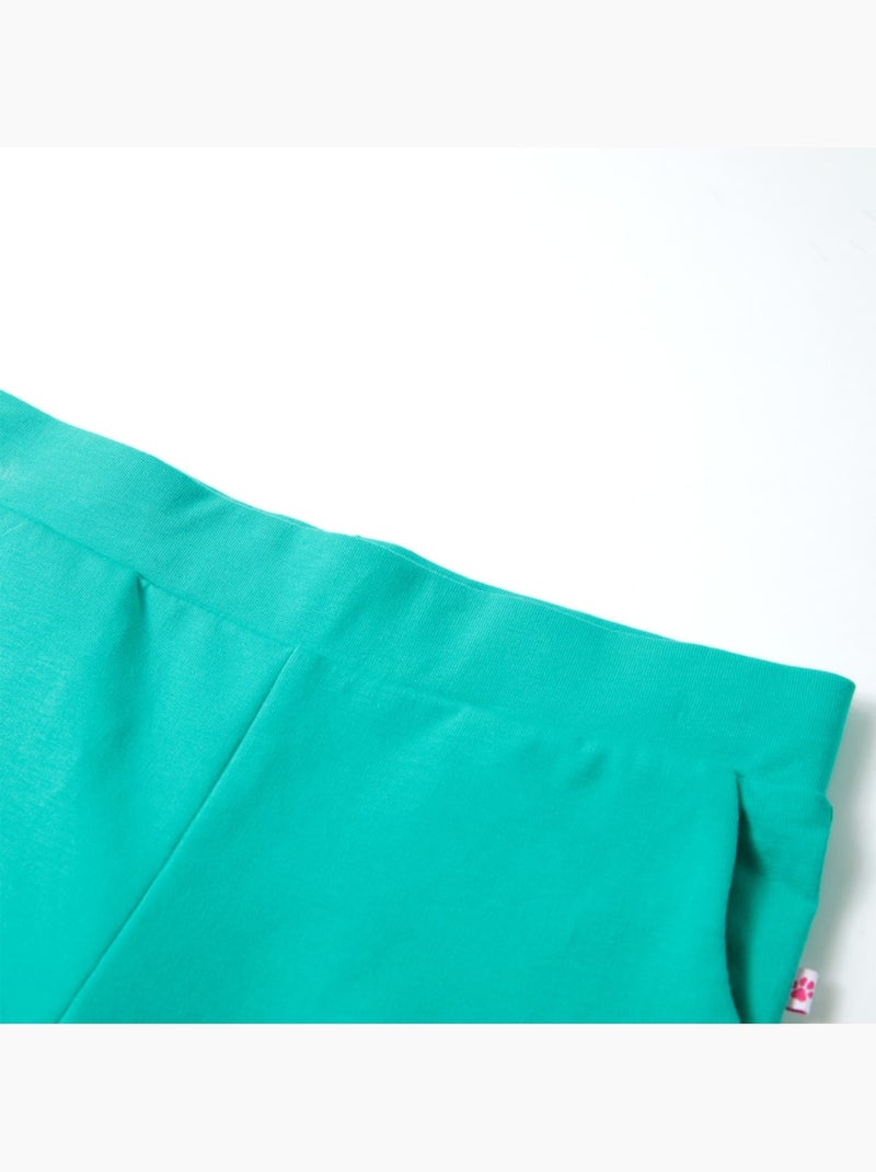 Pantalon enfant coupe droite ample en coton élasthanne à taille élastique - vidaxl Vert - Kiabi