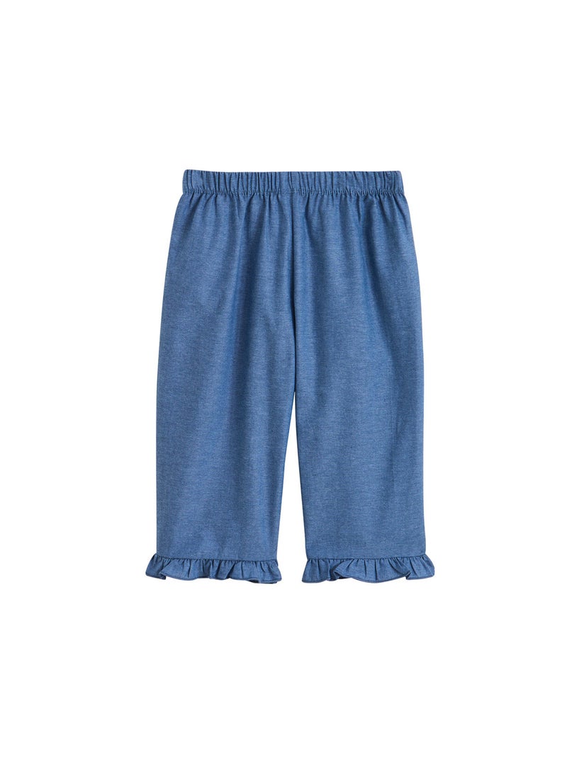 Pantalon enfant en chambray Camila Bleu - Kiabi