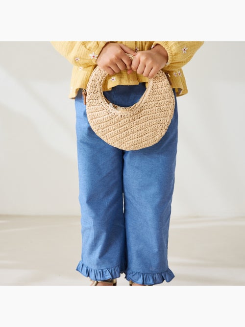 Pantalon enfant en chambray Camila - Kiabi