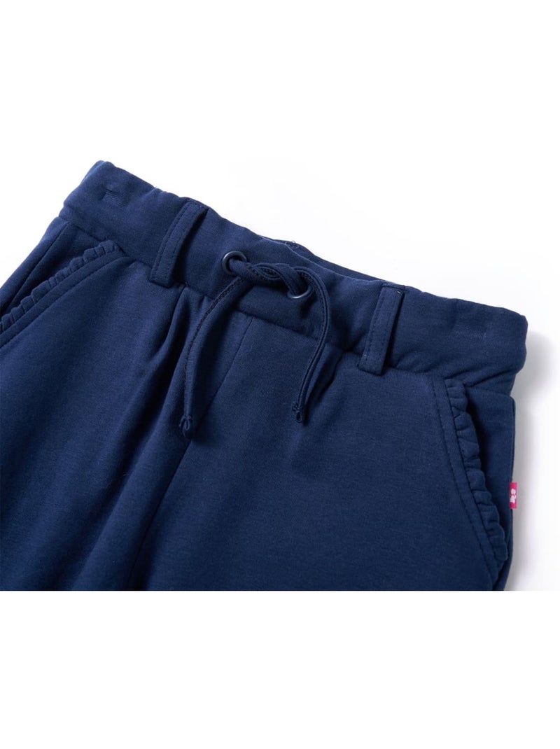 Pantalon enfant en coton à taille élastique et cordon - vidaxl Bleu - Kiabi
