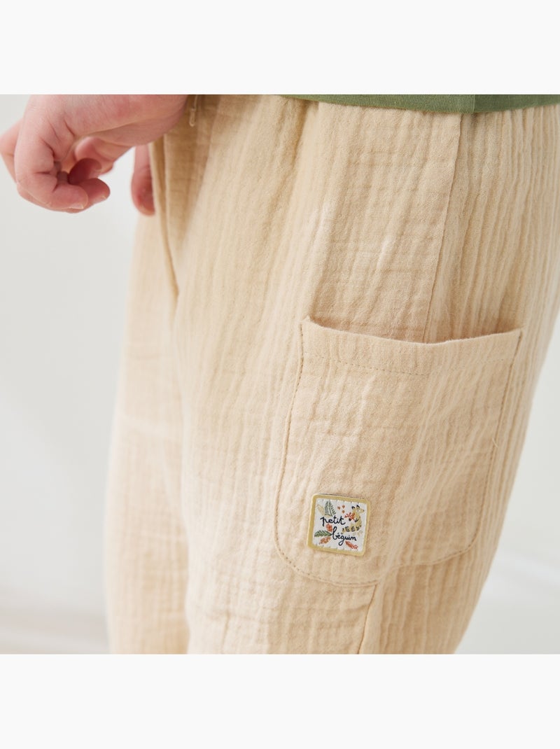 Pantalon enfant en gaze de coton Gabin Beige sable - Kiabi