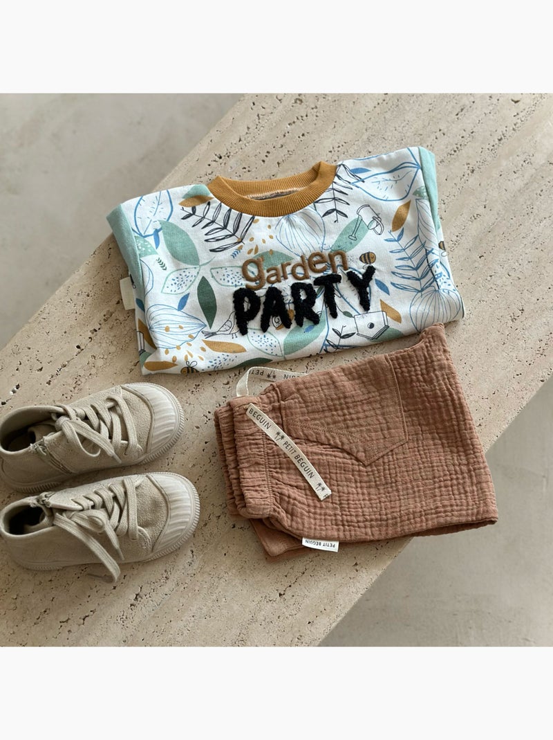 Pantalon enfant en gaze de coton Petit Envahisseur Marron - Kiabi