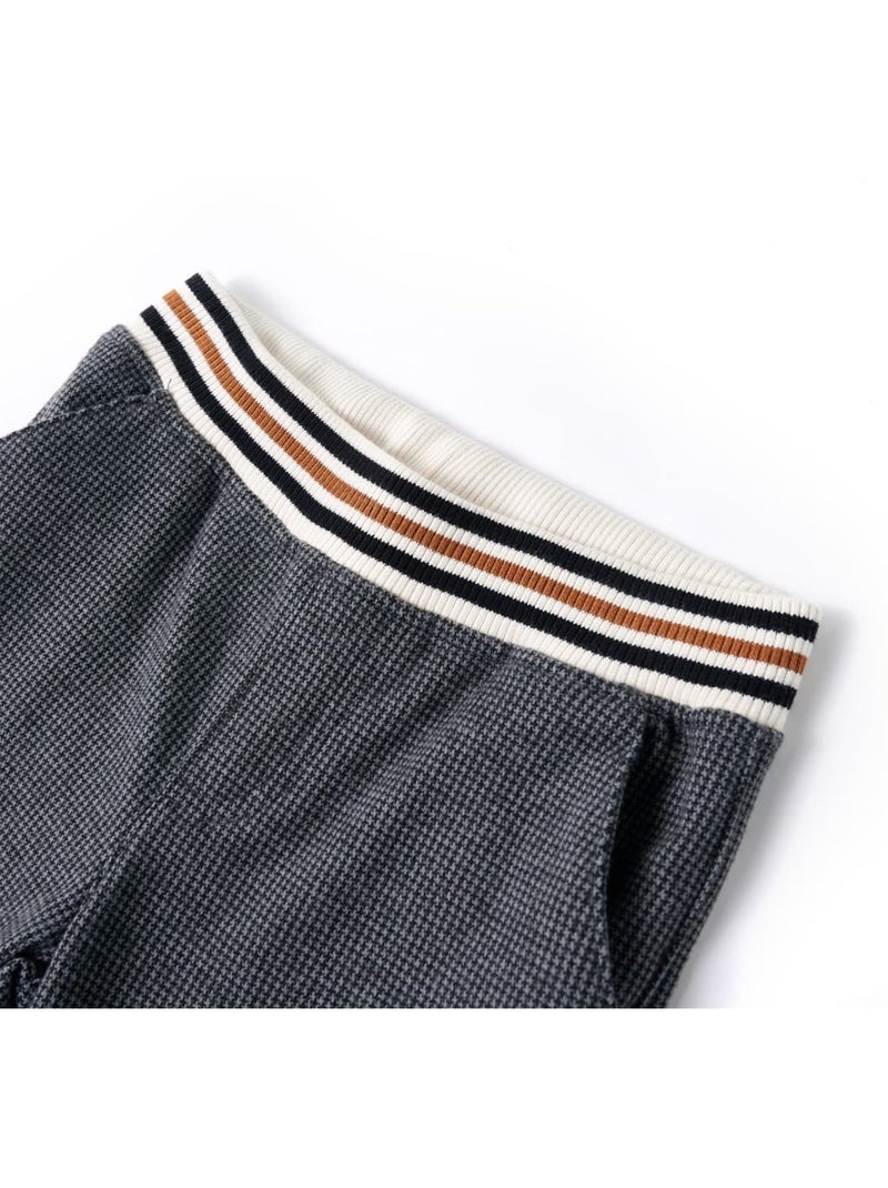 Pantalon enfant en mélange coton pied-de-poule - vidaxl gris anthracite - Kiabi