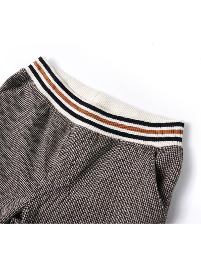 Pantalon enfant en mélange coton pied-de-poule - vidaxl Marron - Kiabi
