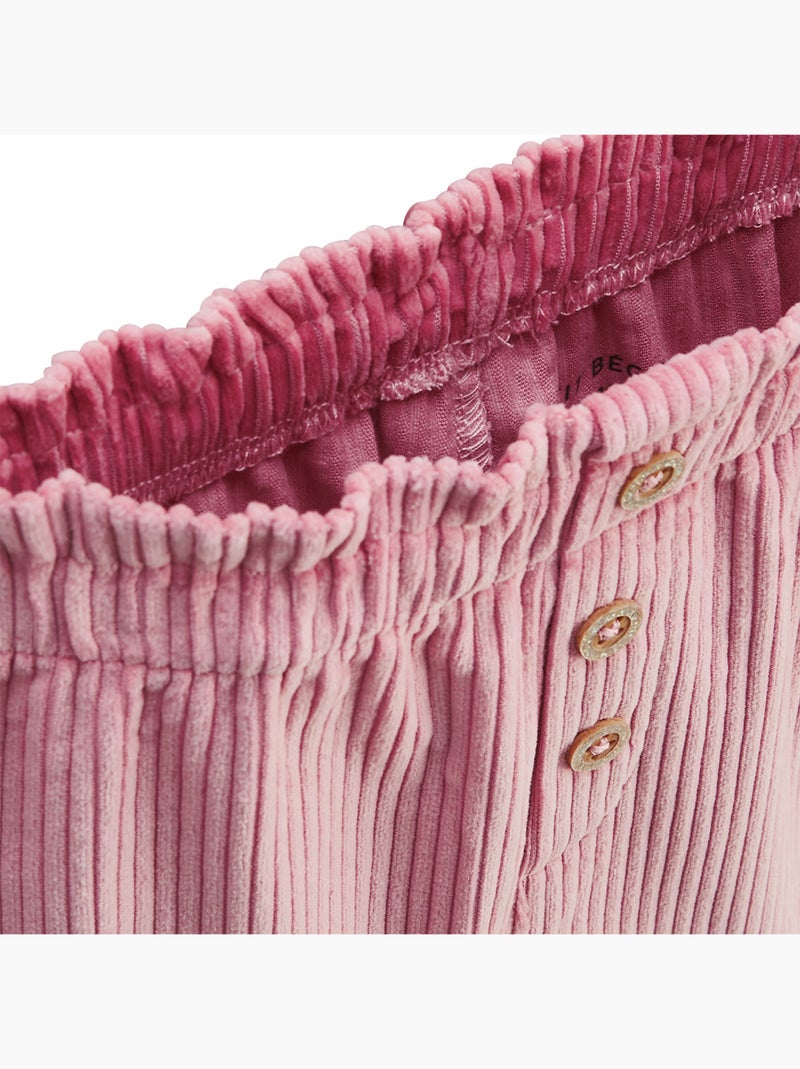 Pantalon enfant en velours côtelé Céleste Rose - Kiabi