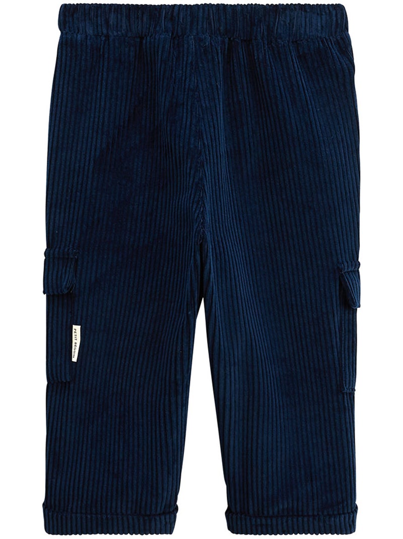 Pantalon enfant en velours c?tel? Boavista Bleu - Kiabi