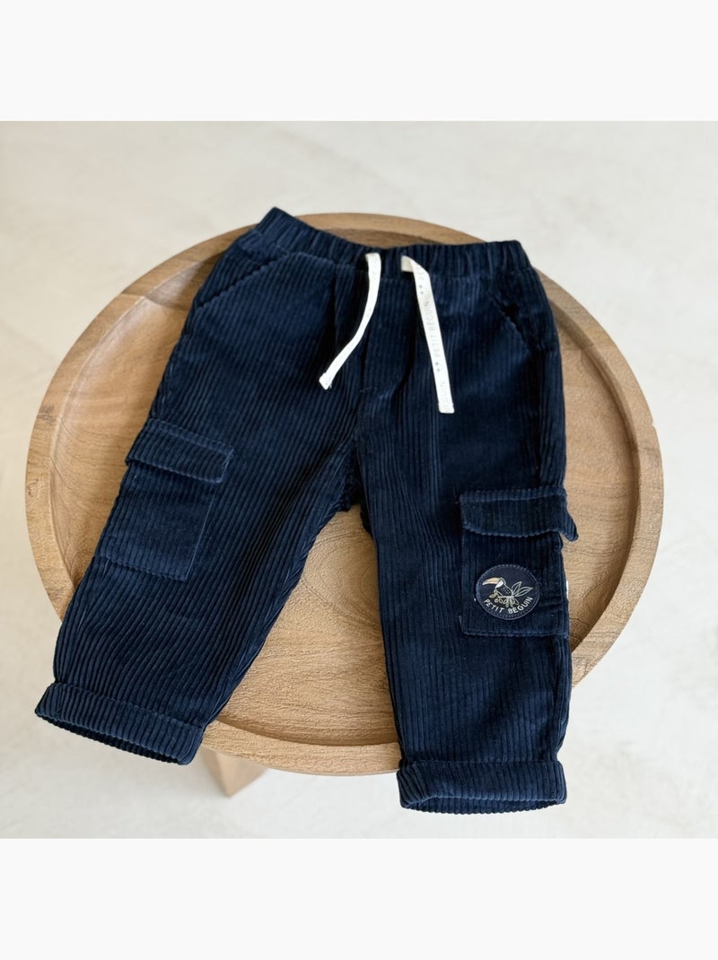 Pantalon enfant en velours c?tel? Boavista Bleu - Kiabi