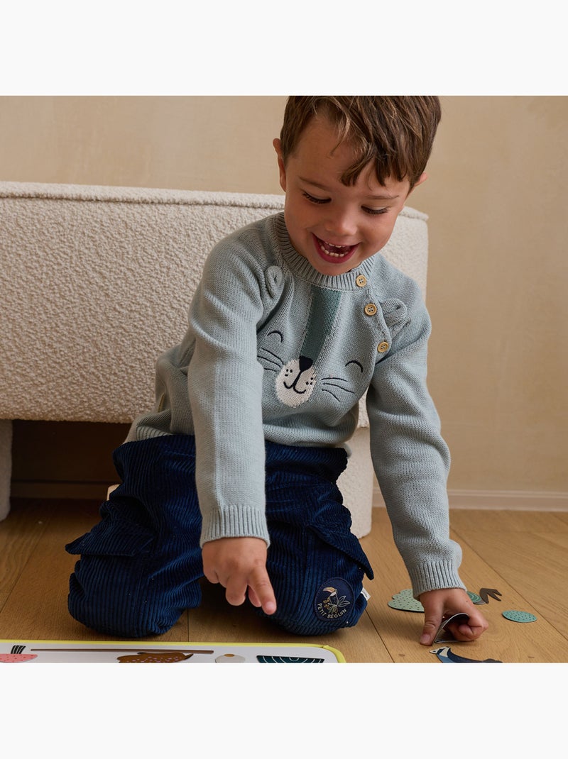 Pantalon enfant en velours c?tel? Boavista Bleu - Kiabi