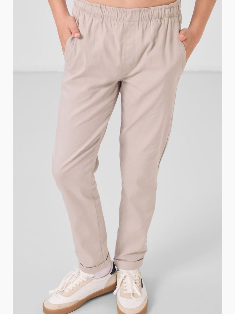 Pantalon enfant jambe droite tommy Sable - Kiabi