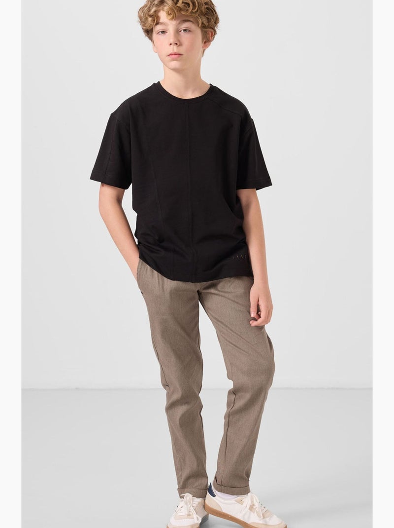 Pantalon enfant jambe droite tommy Sable - Kiabi