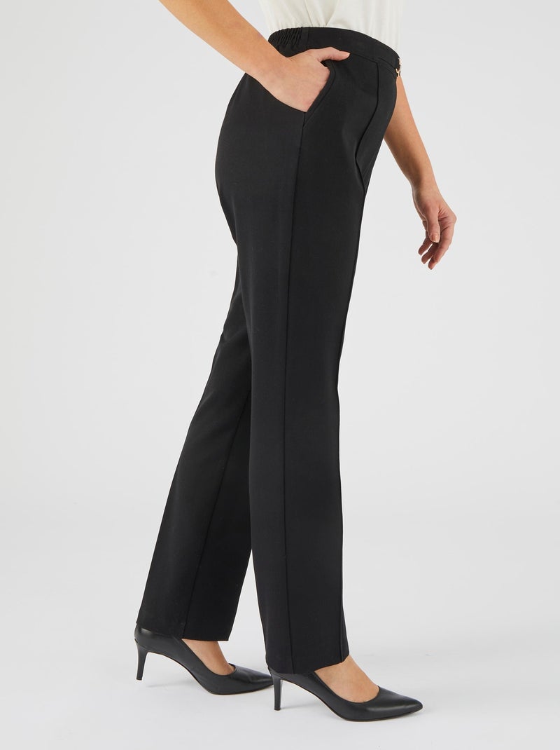 Pantalon enfilable à boucle fantaisie - Damart Noir - Kiabi