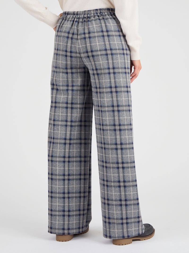 Pantalon enfilable à carreaux - Damart Beige - Kiabi