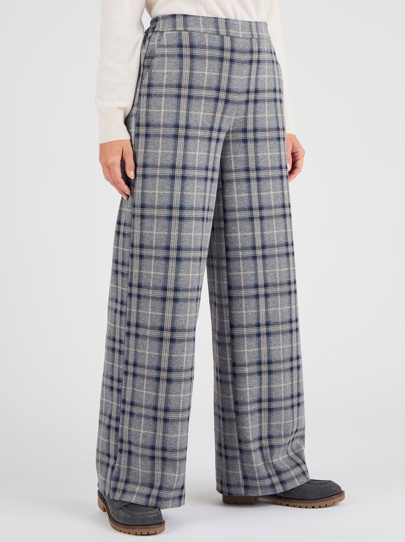 Pantalon enfilable à carreaux - Damart Beige - Kiabi