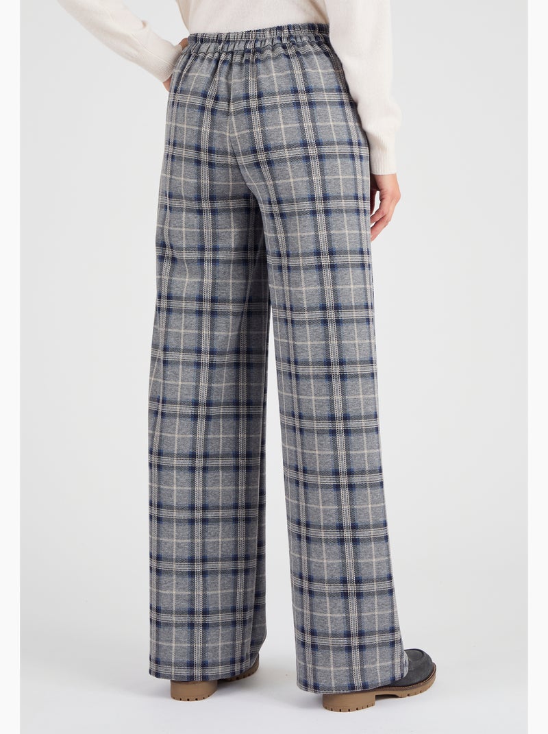 Pantalon enfilable à carreaux - Damart Marron - Kiabi