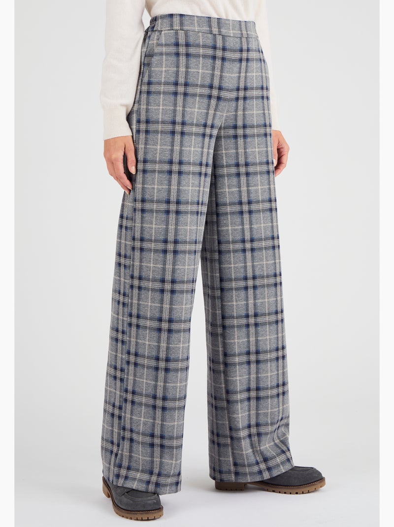 Pantalon enfilable à carreaux - Damart Marron - Kiabi