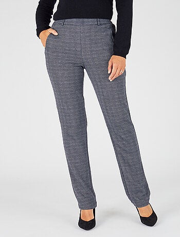 Pantalon enfilable en maille jacquard émerisée - Damart