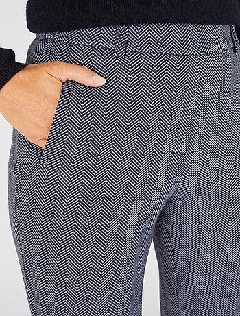 Pantalon enfilable en maille jacquard émerisée - Damart