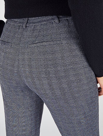Pantalon enfilable en maille jacquard émerisée - Damart