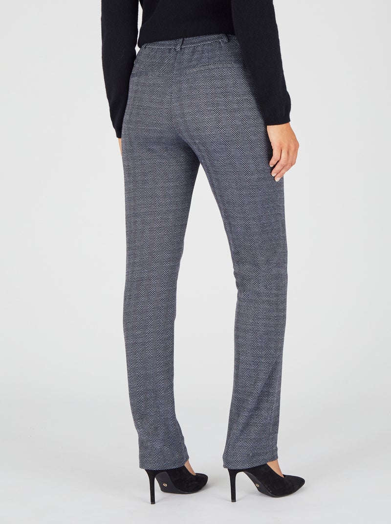Pantalon enfilable en maille jacquard émerisée - Damart Bleu - Kiabi