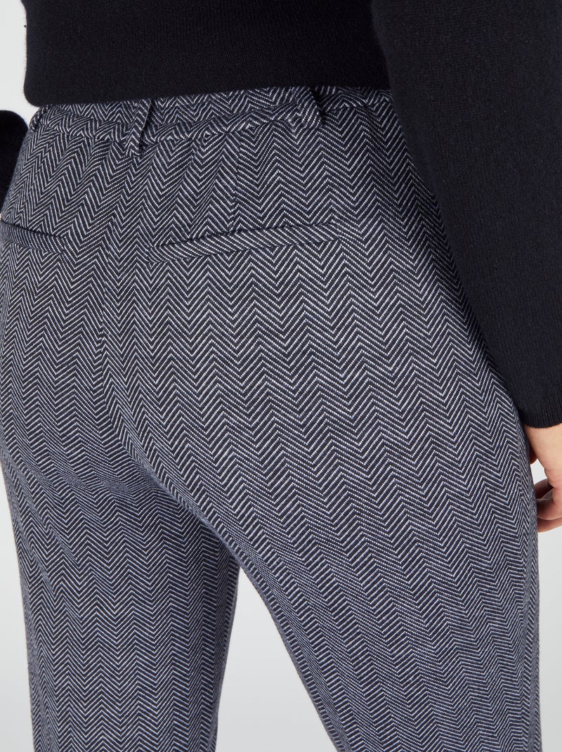 Pantalon enfilable en maille jacquard émerisée - Damart Bleu - Kiabi