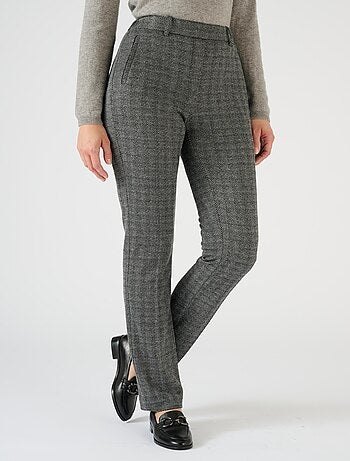 Pantalon enfilable en maille jacquard émerisée - Damart
