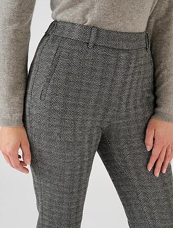 Pantalon enfilable en maille jacquard émerisée - Damart