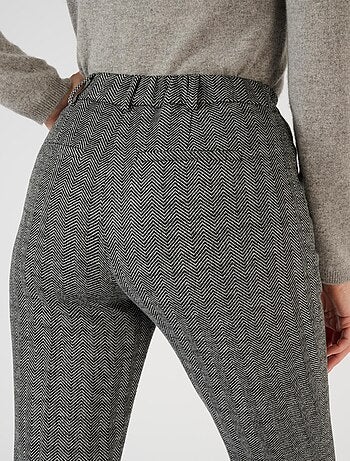 Pantalon enfilable en maille jacquard émerisée - Damart