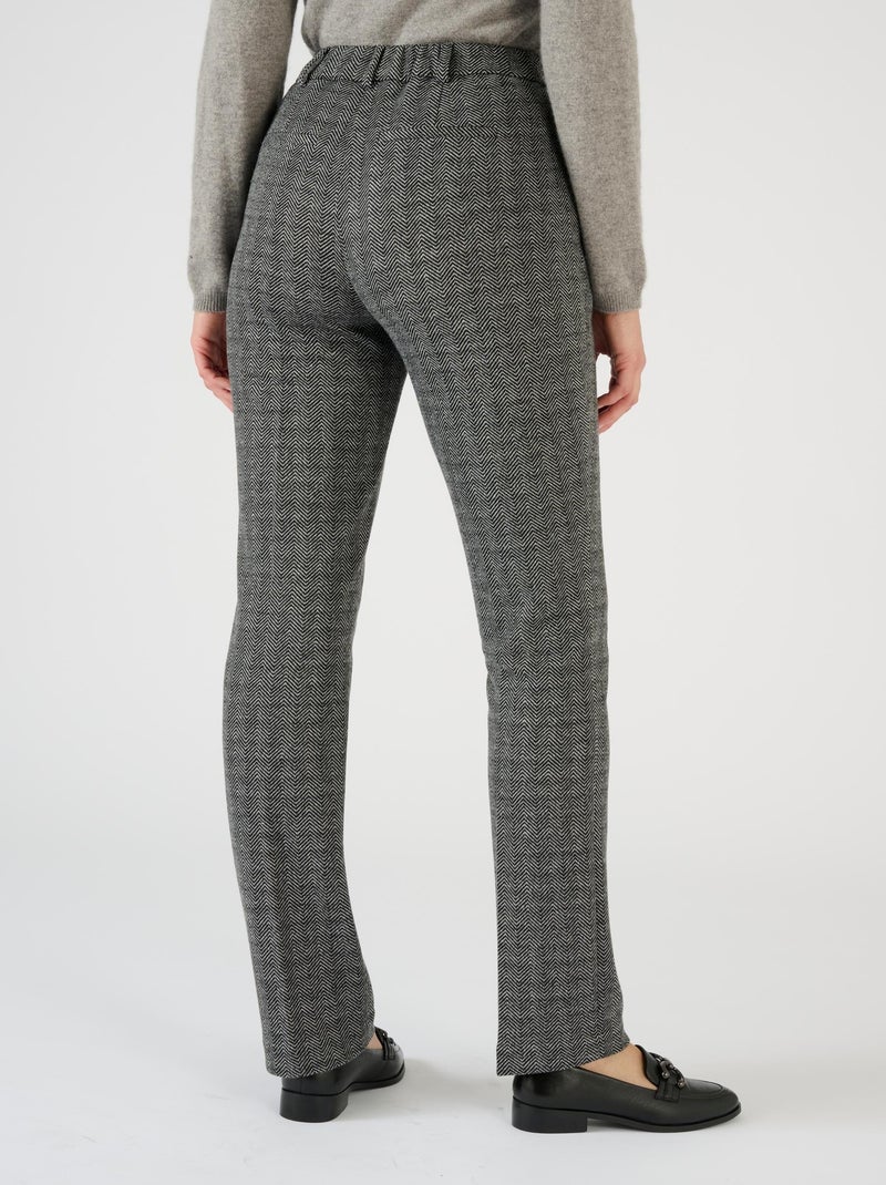 Pantalon enfilable en maille jacquard émerisée - Damart Gris - Kiabi