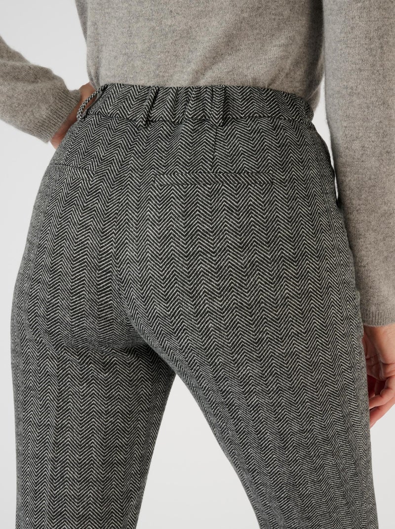 Pantalon enfilable en maille jacquard émerisée - Damart Gris - Kiabi