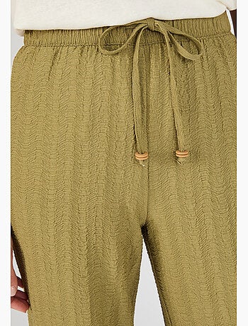 Pantalon enfilable maille jacquard effet froissé - Damart