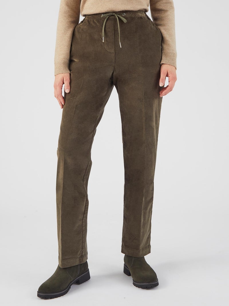 Pantalon enfilable velours - Damart Vert - Kiabi