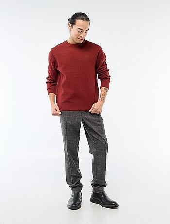 Pantalon esprit 'jogger' à carreaux