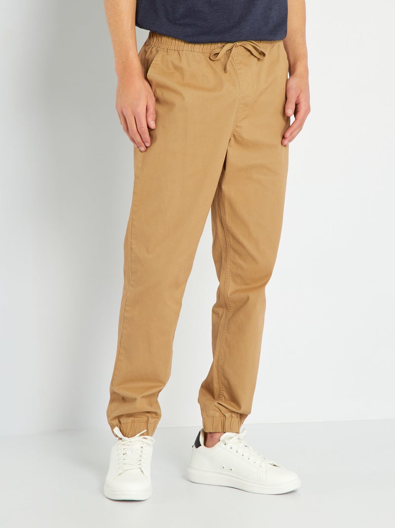 Pantalon esprit 'jogger' Beige - Kiabi