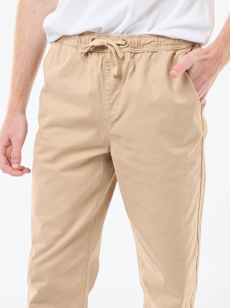 Pantalon esprit 'jogger' Beige - Kiabi