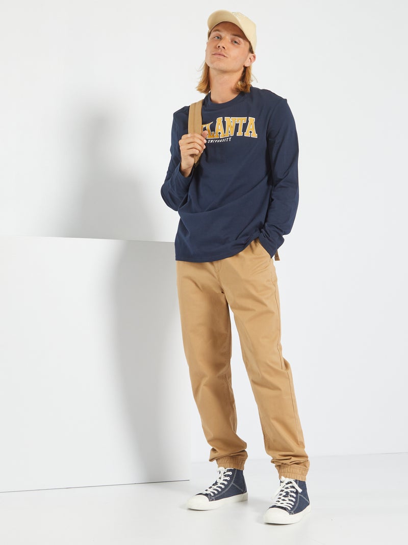 Pantalon esprit 'jogger' Beige - Kiabi