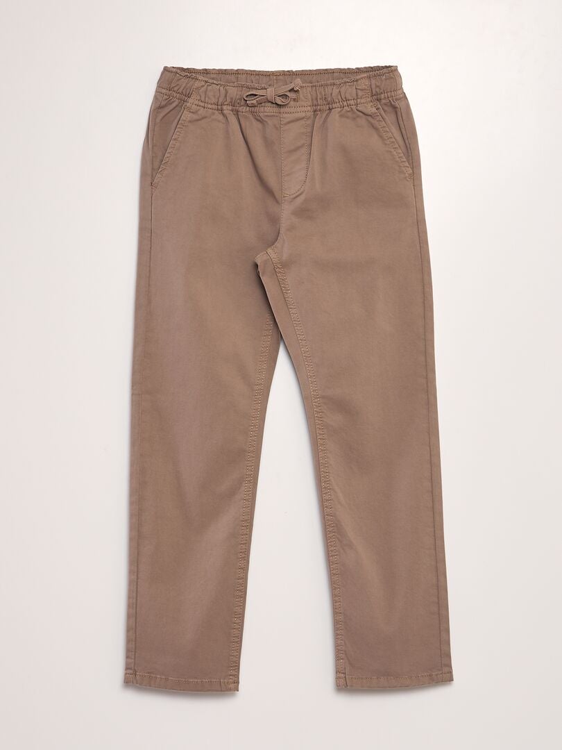 Pantalon esprit 'jogger' Café - Kiabi