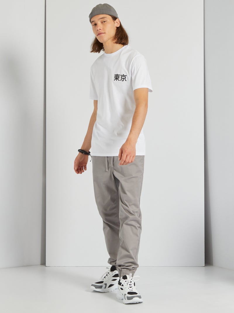 Pantalon esprit 'jogger' Gris - Kiabi