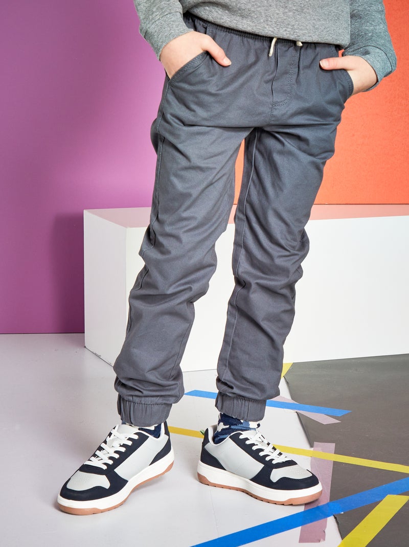 Pantalon esprit 'jogger' Gris - Kiabi
