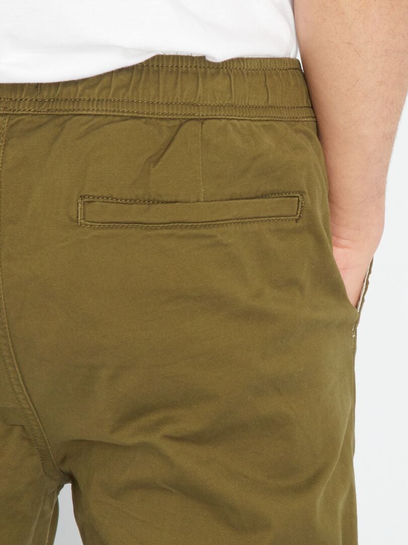 Pantalon esprit 'jogger' Kaki - Kiabi