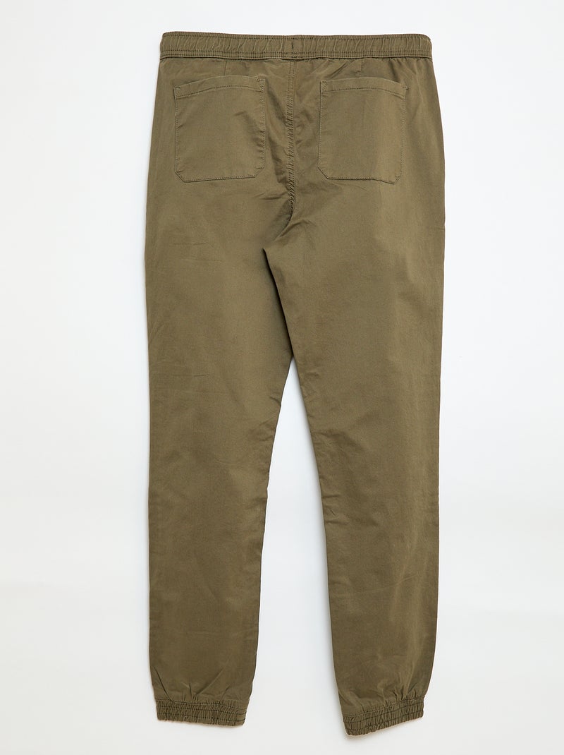 Pantalon esprit 'jogger' Kaki - Kiabi