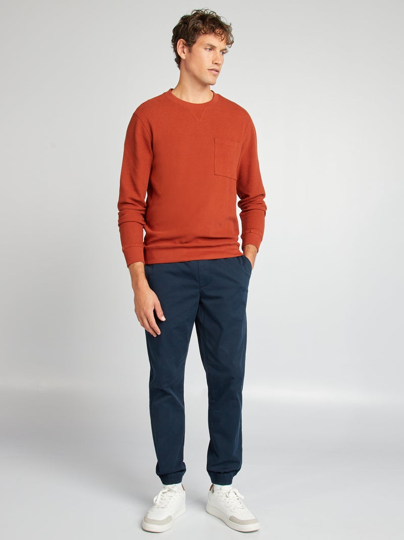 Pantalon esprit 'jogger' Marine - Kiabi