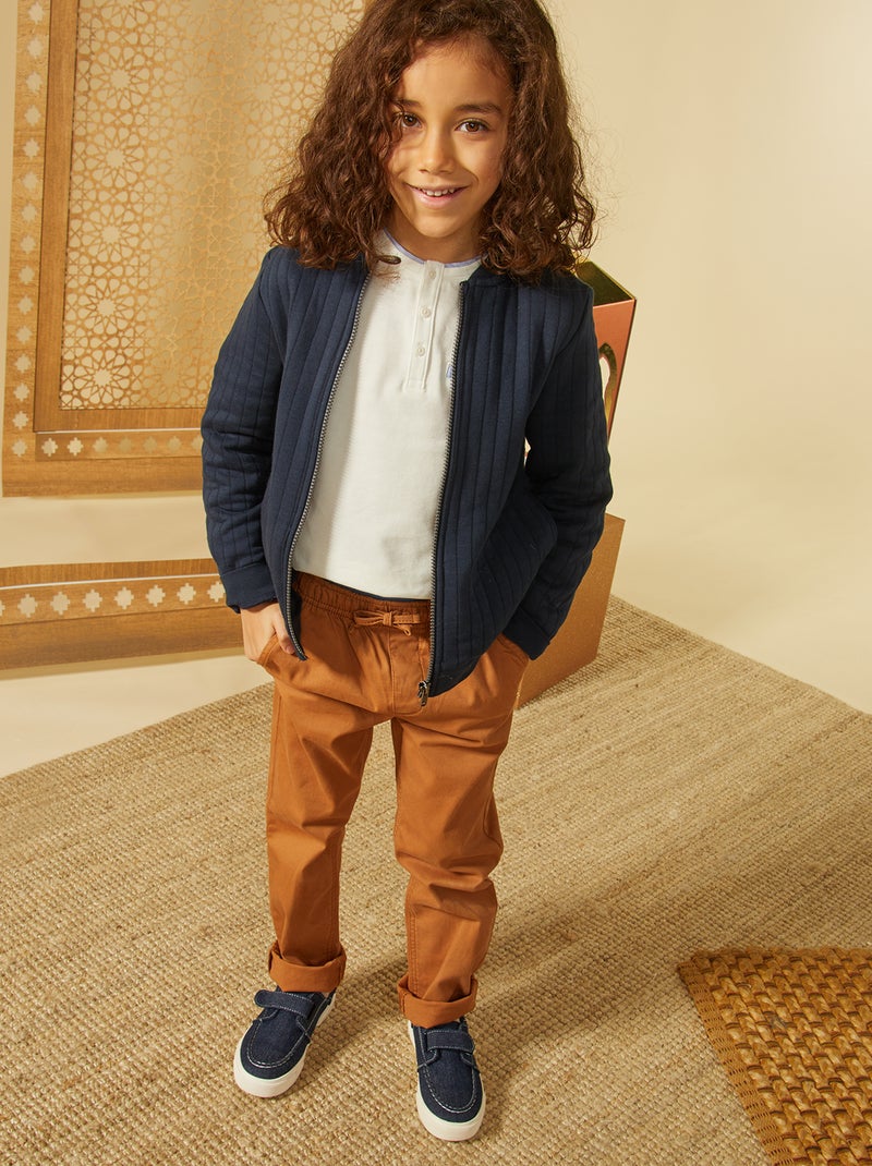 Pantalon esprit 'jogger' Marron - Kiabi
