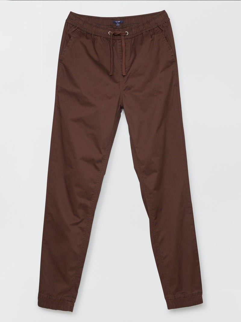 Pantalon esprit 'jogger' Marron - Kiabi