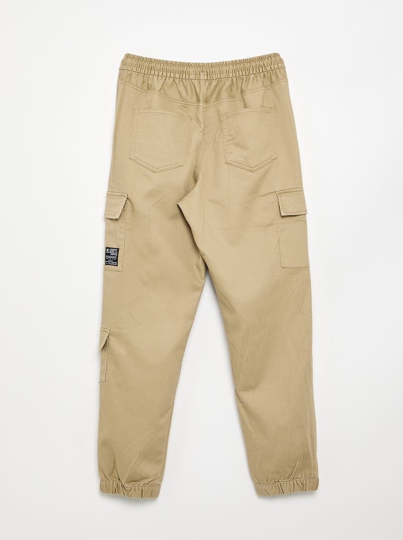 Pantalon esprit 'jogger' multipoches Beige - Kiabi