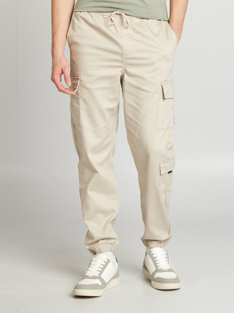 Pantalon esprit 'jogger' multipoches GRIS - Kiabi