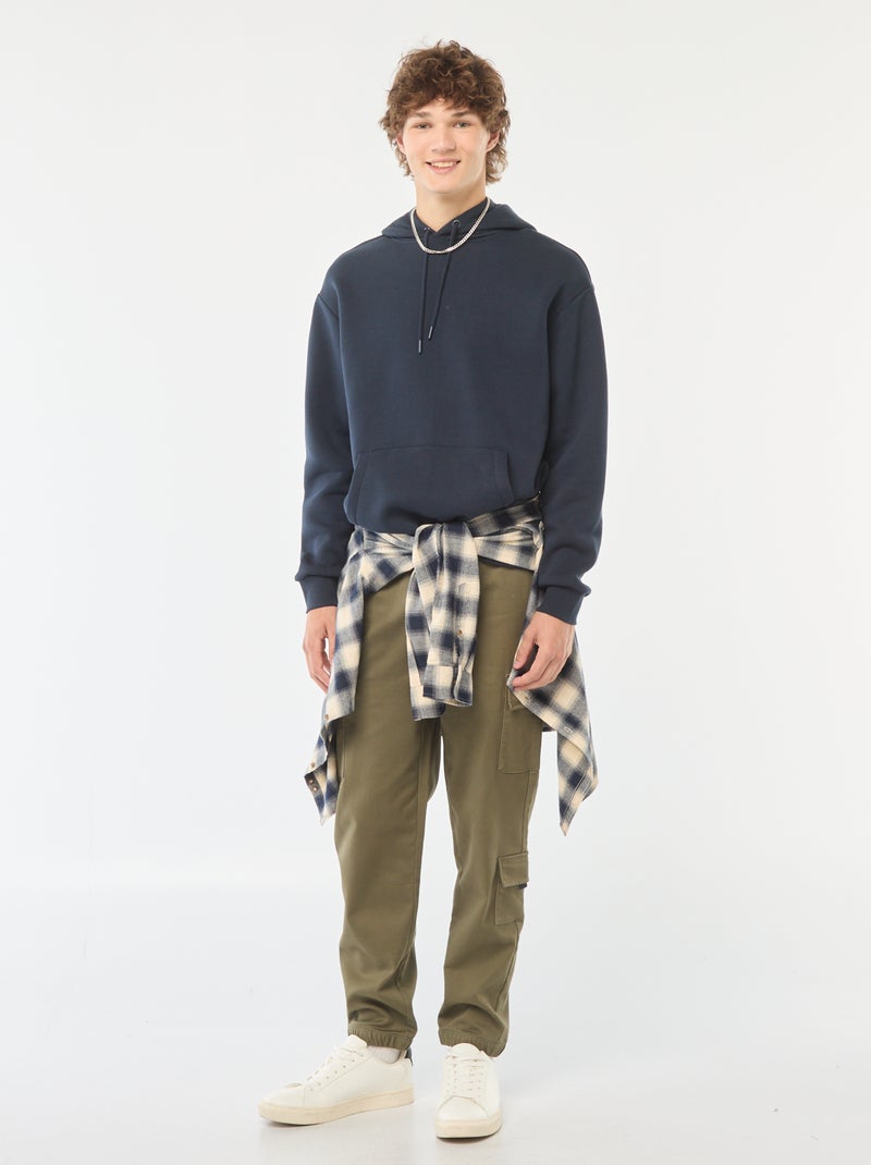 Pantalon esprit 'jogger' multipoches Kaki - Kiabi